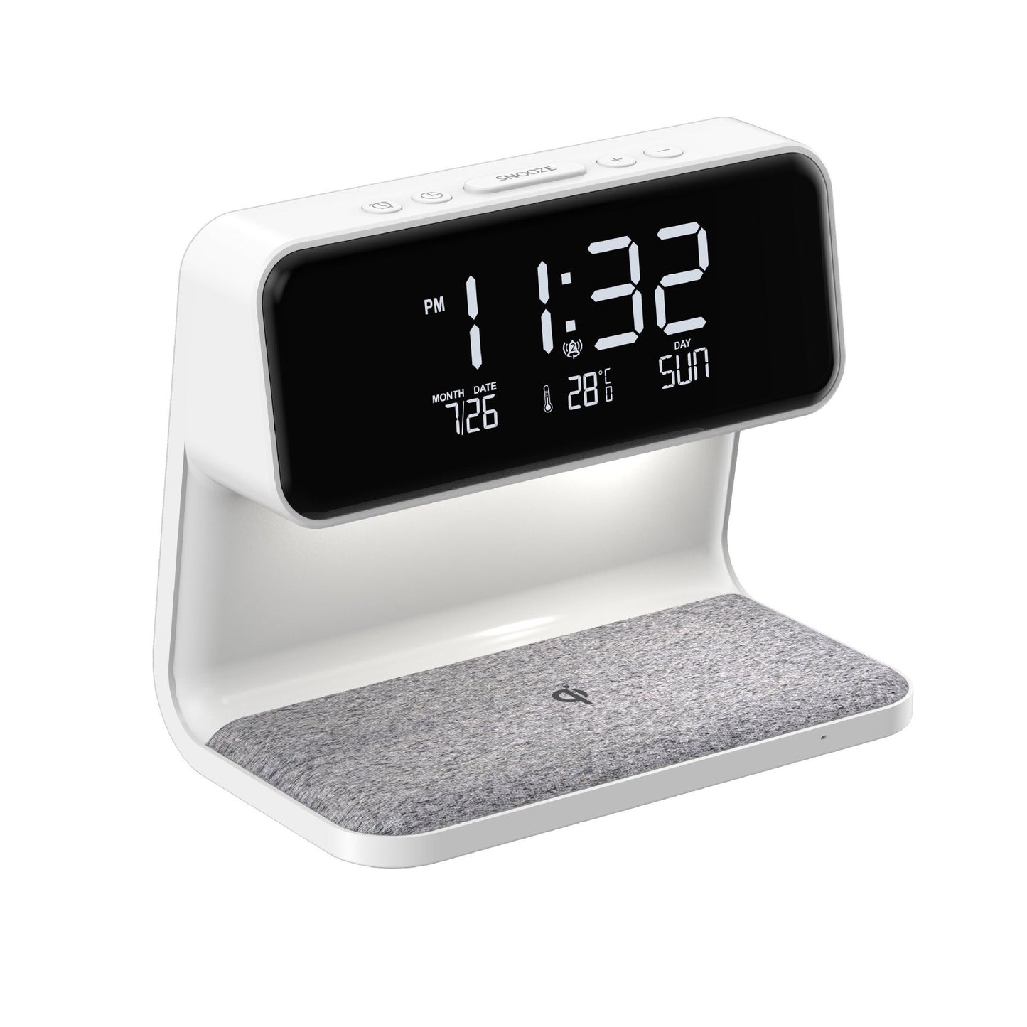 Wireless Charging Bedside Lamp LED Alarm Clock Touch Table Light