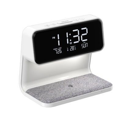 Wireless Charging Bedside Lamp LED Alarm Clock Touch Table Light