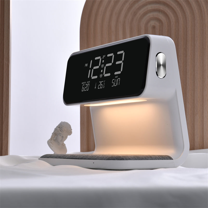 Wireless Charging Bedside Lamp LED Alarm Clock Touch Table Light