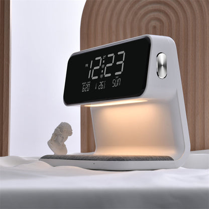 Wireless Charging Bedside Lamp LED Alarm Clock Touch Table Light