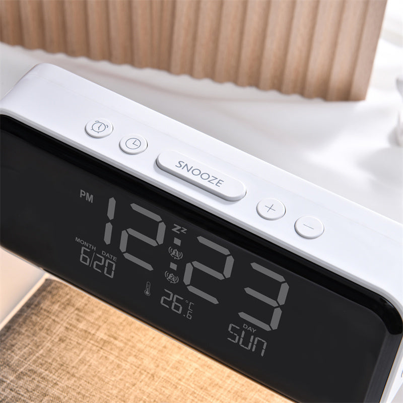 Wireless Charging Bedside Lamp LED Alarm Clock Touch Table Light