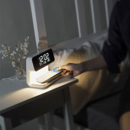 Wireless Charging Bedside Lamp LED Alarm Clock Touch Table Light