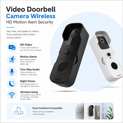 Wireless HD Video Doorbell Camera with Motion Alerts