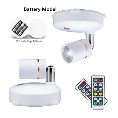 Wireless LED Spotlight Dimmable Remote Control Wall Light