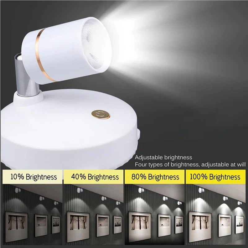 Wireless LED Spotlight Dimmable Remote Control Wall Light
