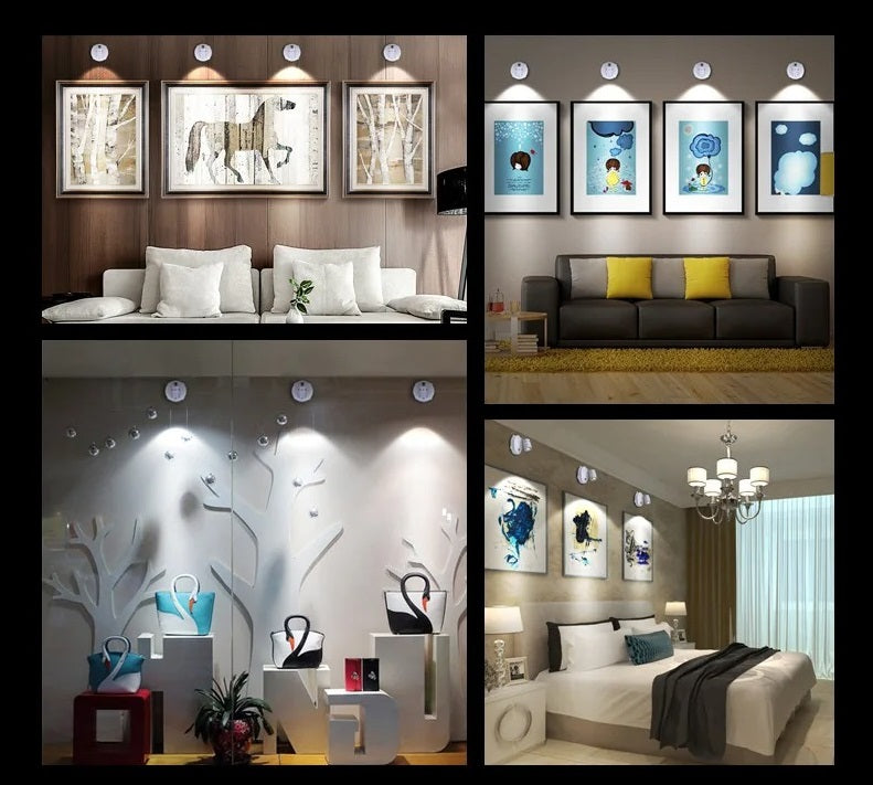 Wireless LED Spotlight Dimmable Remote Control Wall Light