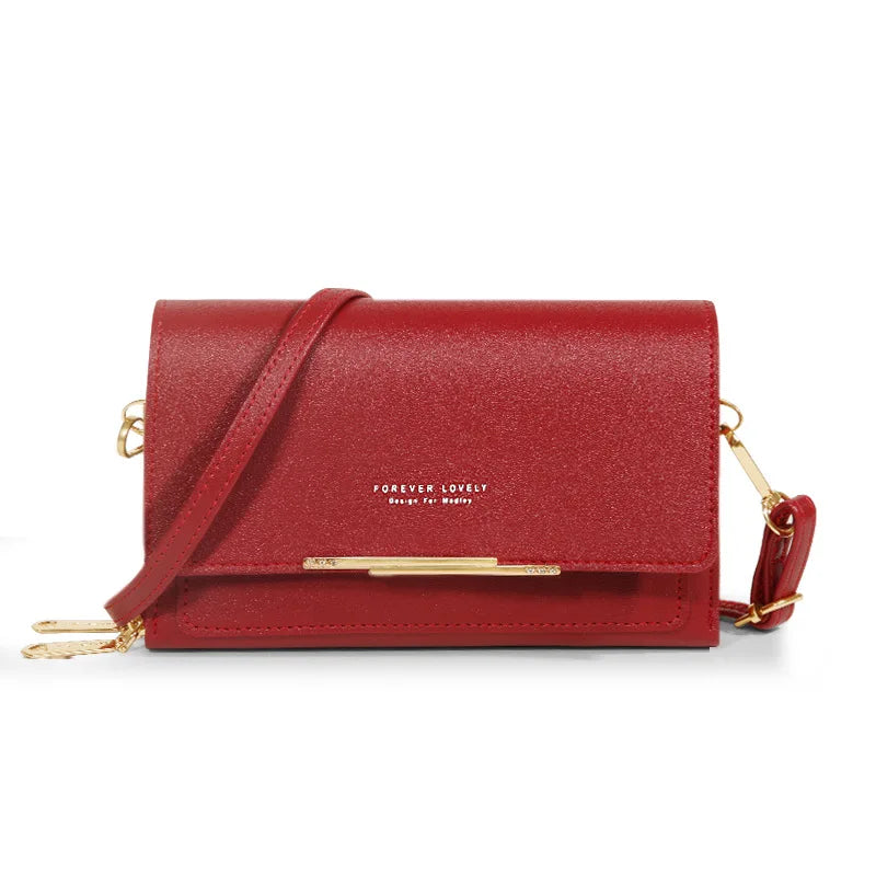 Women PU Leather Handbag Soft Flap Shoulder Crossbody Bag