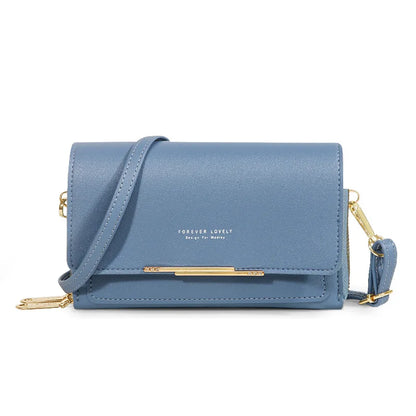 Women PU Leather Handbag Soft Flap Shoulder Crossbody Bag