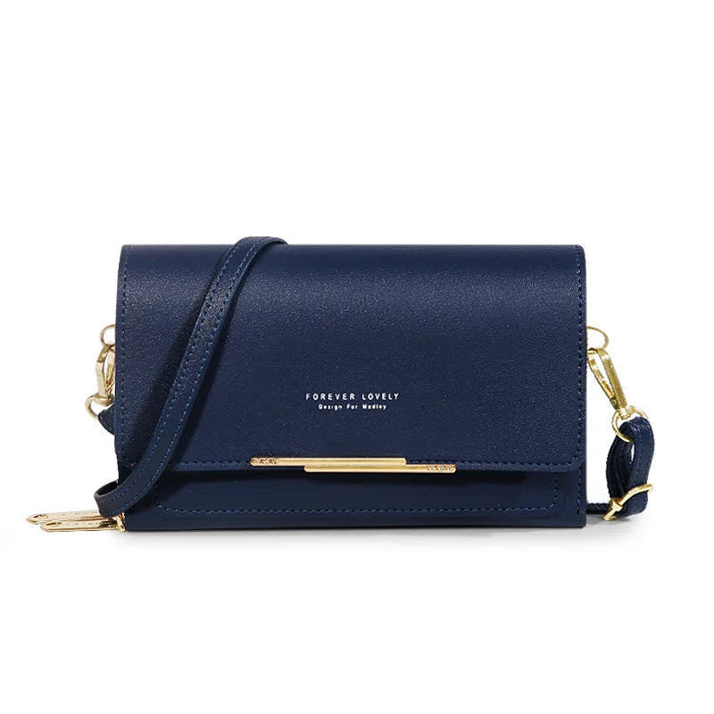 Women PU Leather Handbag Soft Flap Shoulder Crossbody Bag