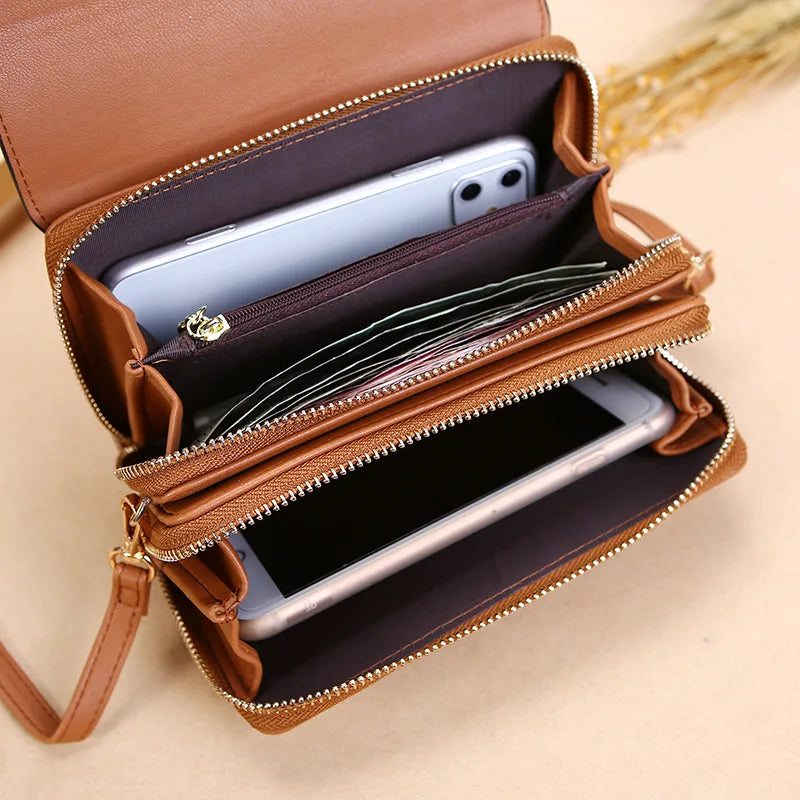 Women PU Leather Handbag Soft Flap Shoulder Crossbody Bag