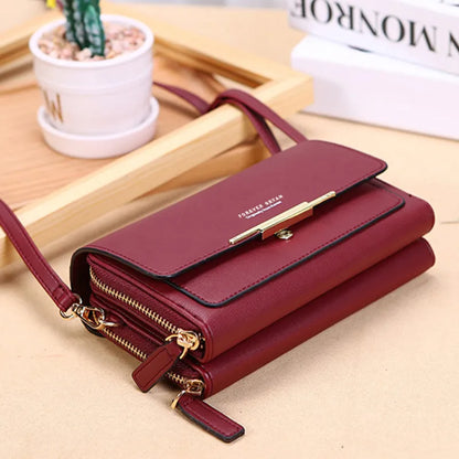 Women PU Leather Handbag Soft Flap Shoulder Crossbody Bag