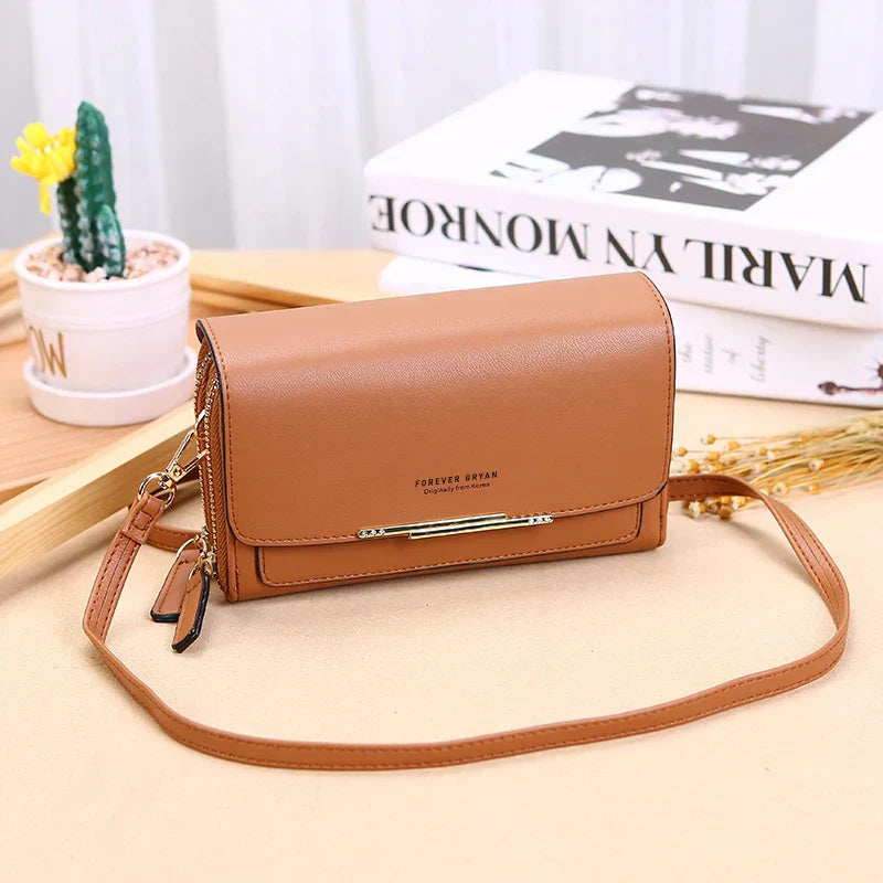 Women PU Leather Handbag Soft Flap Shoulder Crossbody Bag