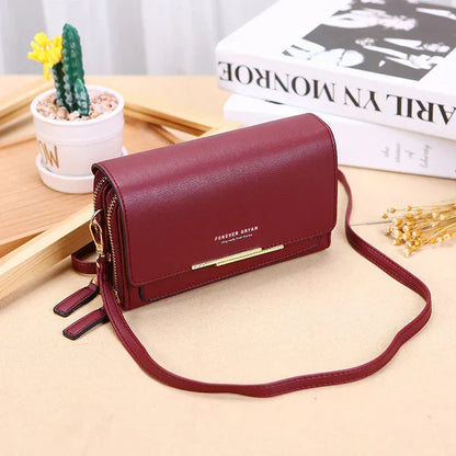 Women PU Leather Handbag Soft Flap Shoulder Crossbody Bag