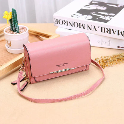 Women PU Leather Handbag Soft Flap Shoulder Crossbody Bag