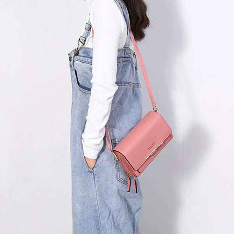 Women PU Leather Handbag Soft Flap Shoulder Crossbody Bag