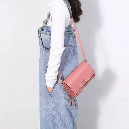 Women PU Leather Handbag Soft Flap Shoulder Crossbody Bag