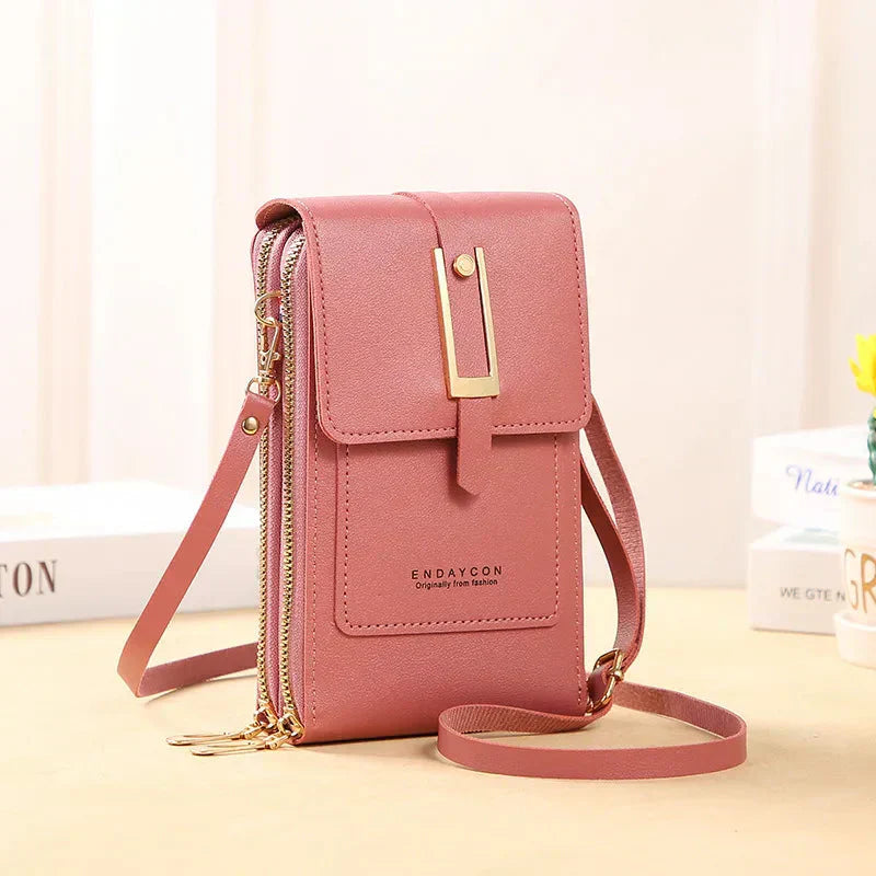 Women Phone Crossbody Bag PU Leather Mini Shoulder Bag
