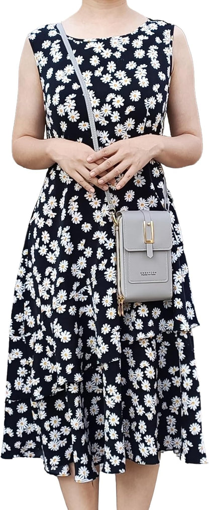 Women Phone Crossbody Bag PU Leather Mini Shoulder Bag