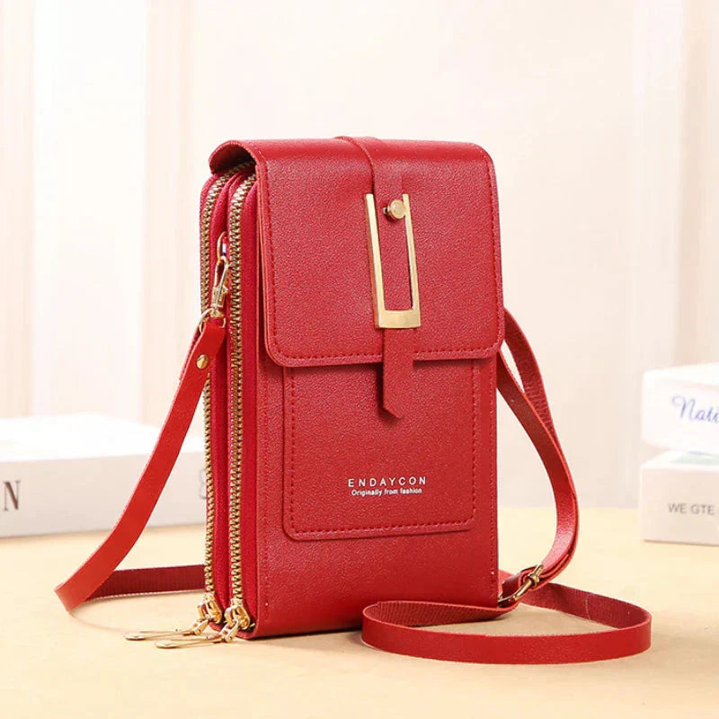 Women Phone Crossbody Bag PU Leather Mini Shoulder Bag