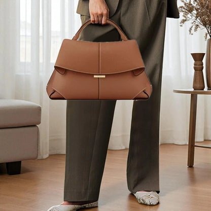 Women Vegan Leather Handbag Roll Design Large Capacity Shoulder Bag