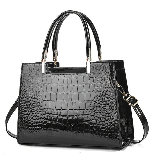 Womens Croc Leather Handbag Luxury Shoulder Tote Elegant Everyday Bag