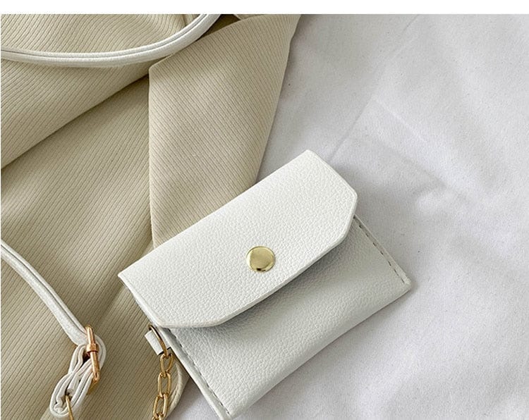 Womens Crossbody Shoulder Bag Wallet Set Vegan Leather Handbag