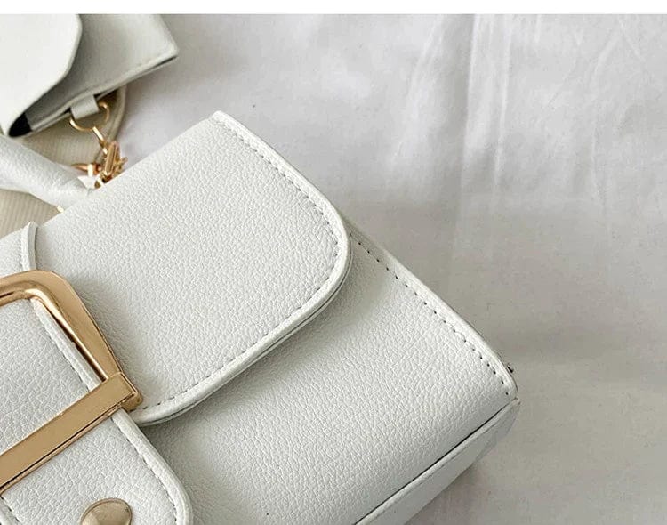 Womens Crossbody Shoulder Bag Wallet Set Vegan Leather Handbag