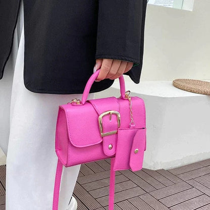 Womens Crossbody Shoulder Bag Wallet Set Vegan Leather Handbag