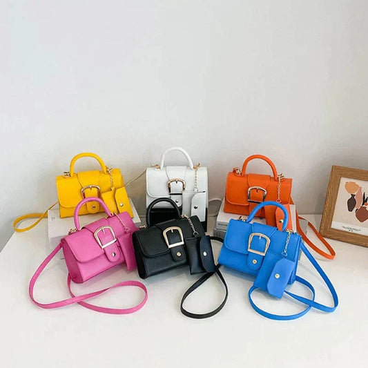 Womens Crossbody Shoulder Bag Wallet Set Vegan Leather Handbag