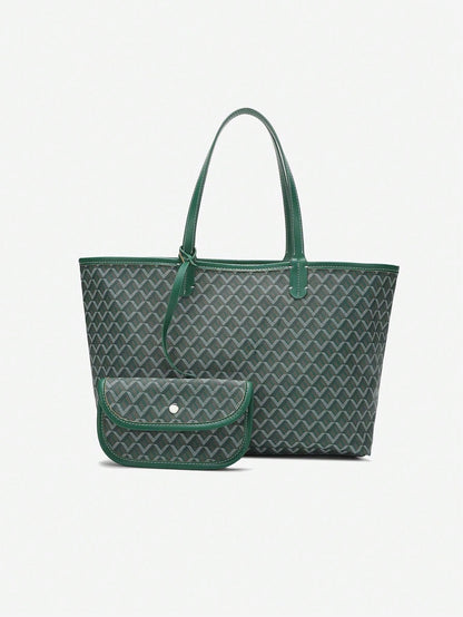 Womens Large PVC Tote Bag Lightweight Shoulder Handbag Casual Shopper