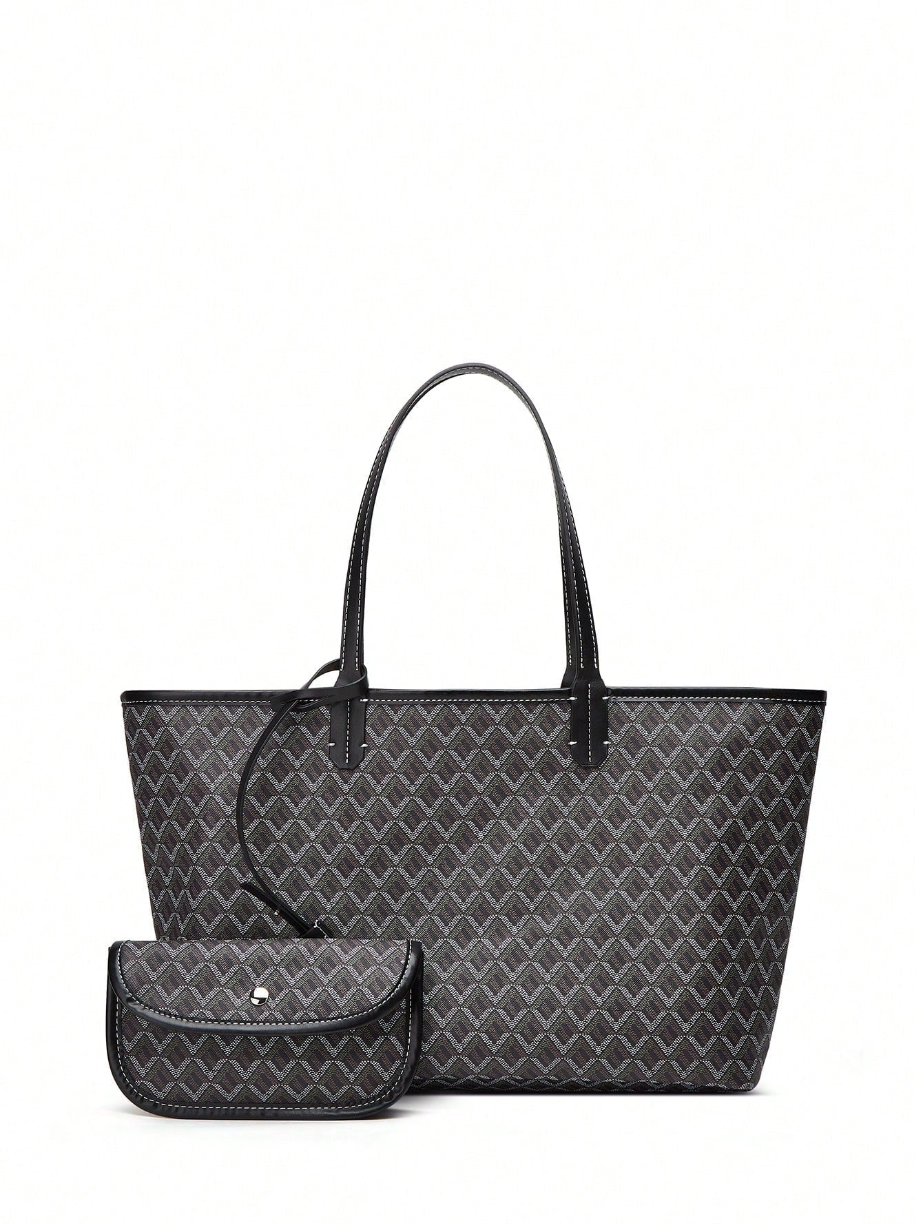 Womens Large PVC Tote Bag Lightweight Shoulder Handbag Casual Shopper