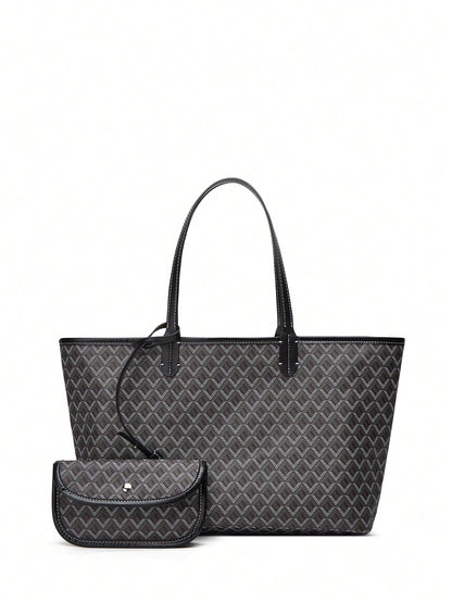 Womens Large PVC Tote Bag Lightweight Shoulder Handbag Casual Shopper