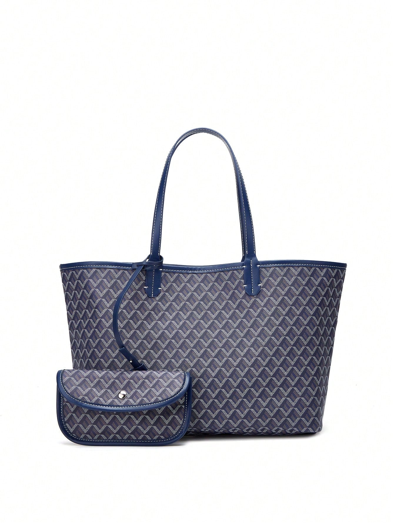 Womens Large PVC Tote Bag Lightweight Shoulder Handbag Casual Shopper