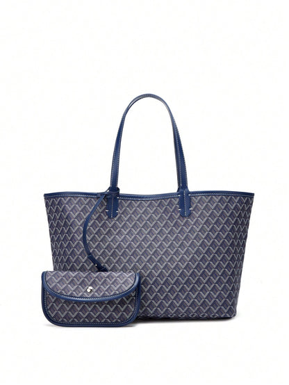 Womens Large PVC Tote Bag Lightweight Shoulder Handbag Casual Shopper
