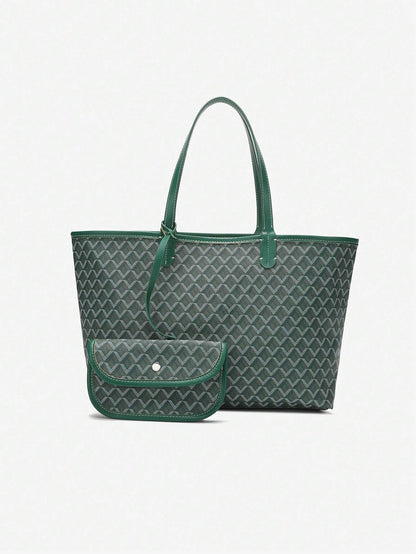 Womens Large PVC Tote Bag Lightweight Shoulder Handbag Casual Shopper