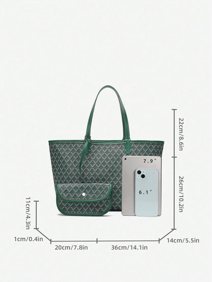 Womens Large PVC Tote Bag Lightweight Shoulder Handbag Casual Shopper