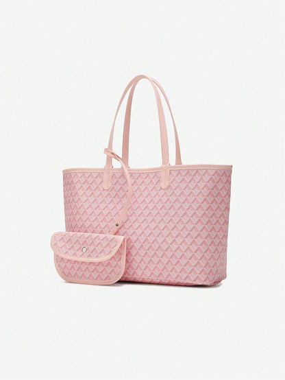 Womens Large PVC Tote Bag Lightweight Shoulder Handbag Casual Shopper