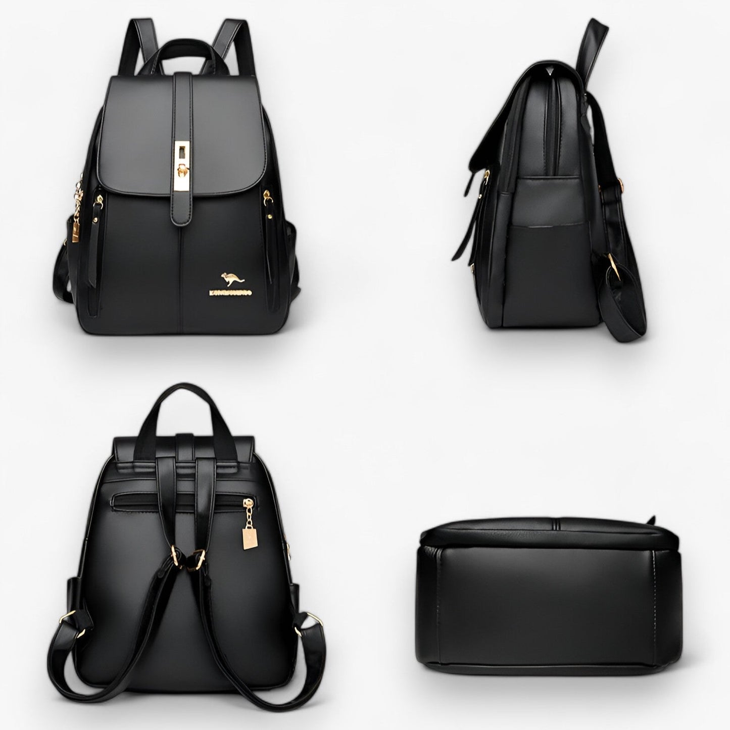 Womens Leather Backpack Large Capacity Travel School Everyday Shoulder Bag