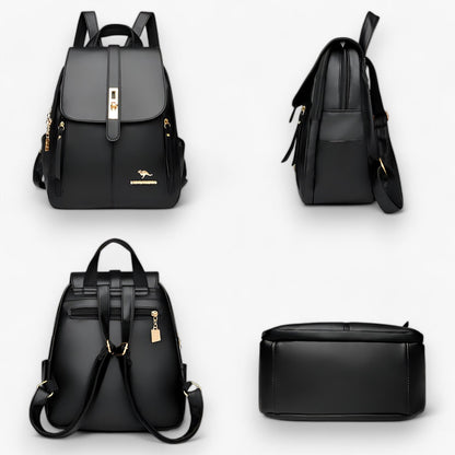 Womens Leather Backpack Large Capacity Travel School Everyday Shoulder Bag