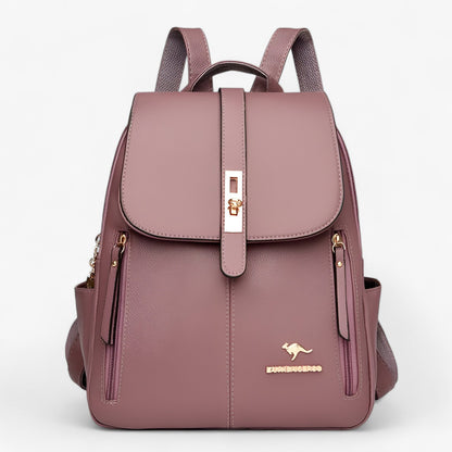 Womens Leather Backpack Large Capacity Travel School Everyday Shoulder Bag