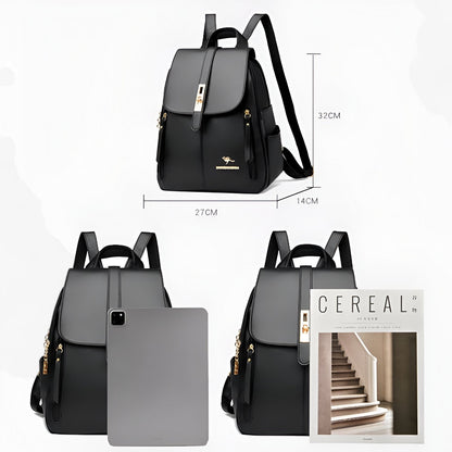 Womens Leather Backpack Large Capacity Travel School Everyday Shoulder Bag