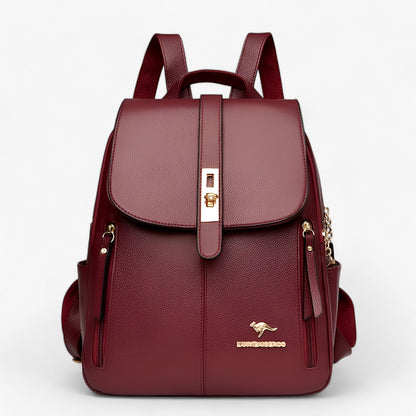 Womens Leather Backpack Large Capacity Travel School Everyday Shoulder Bag