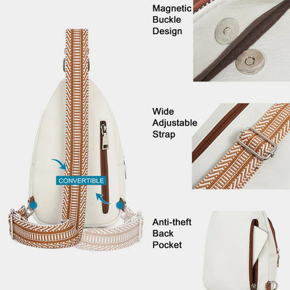 Womens Leather Crossbody Shoulder Bag Adjustable Strap Lightweight Everyday Purse
