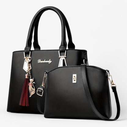 Womens PU Leather Handbag Set Crossbody Tote Purse
