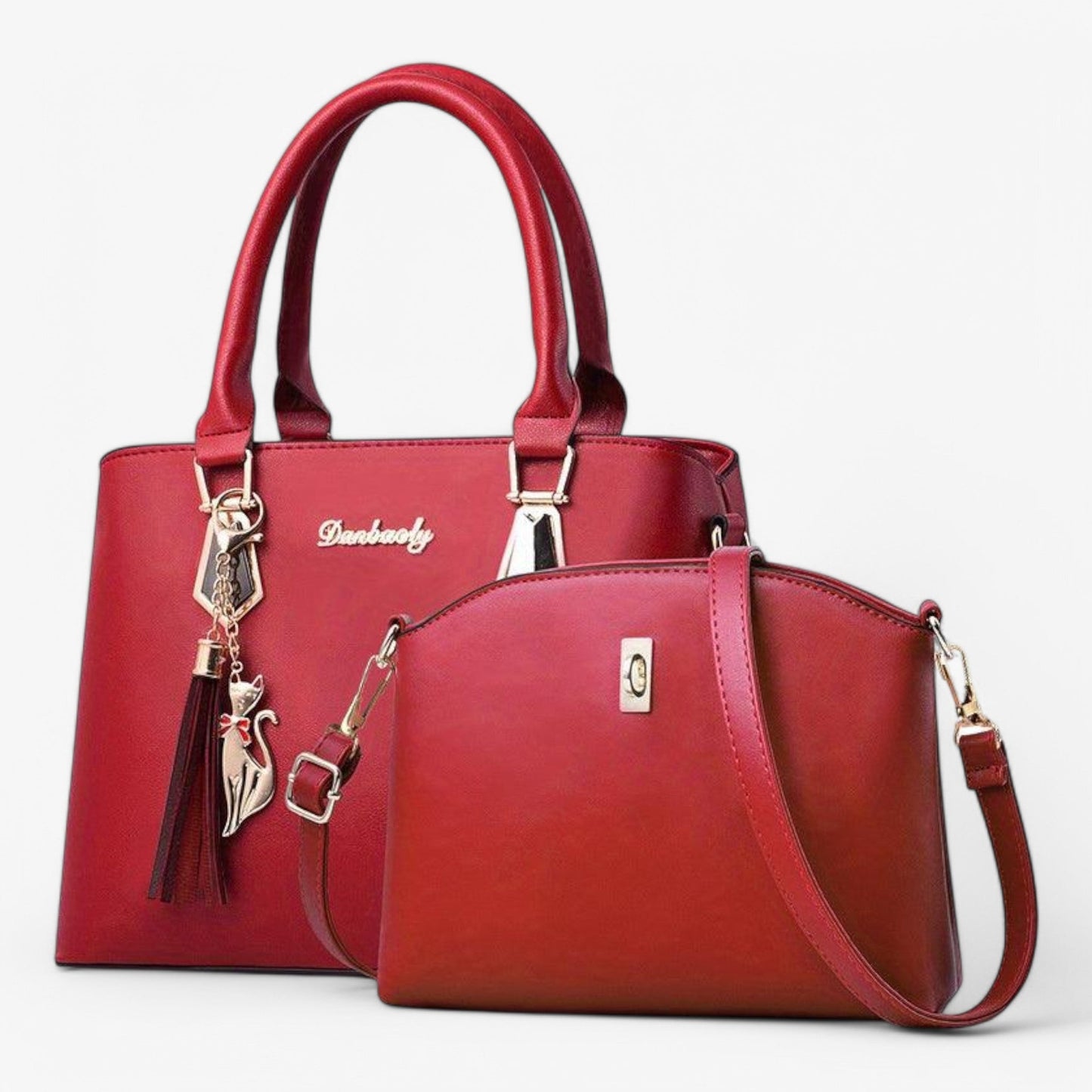 Womens PU Leather Handbag Set Crossbody Tote Purse