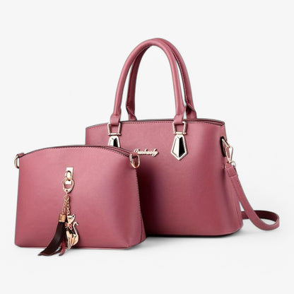 Womens PU Leather Handbag Set Crossbody Tote Purse