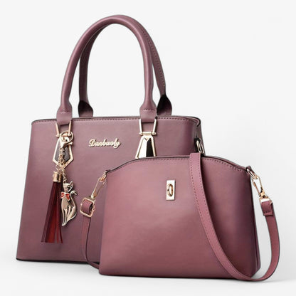Womens PU Leather Handbag Set Crossbody Tote Purse