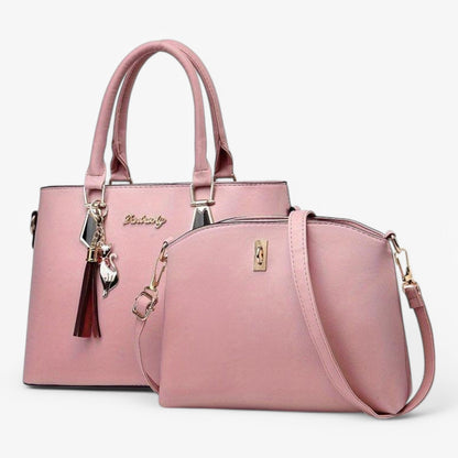 Womens PU Leather Handbag Set Crossbody Tote Purse