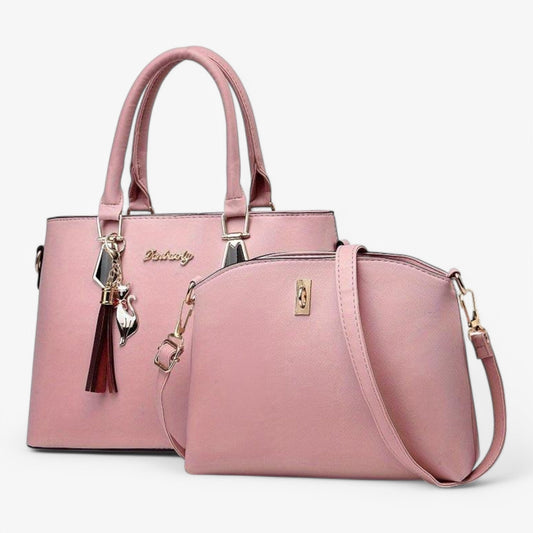 Womens PU Leather Handbag Set Crossbody Tote Purse