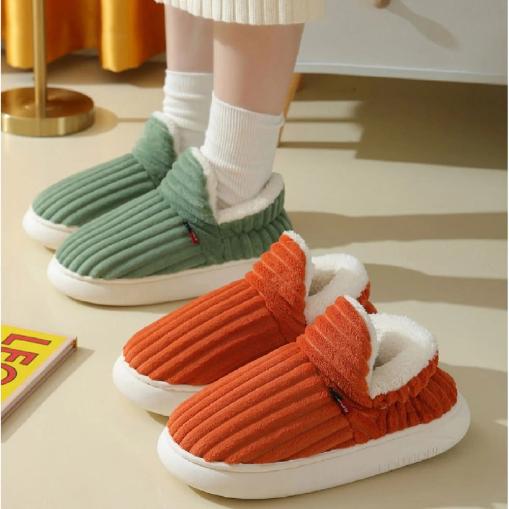 Women's Plush Closed Toe House Slippers Soft Warm Indoor Footwear